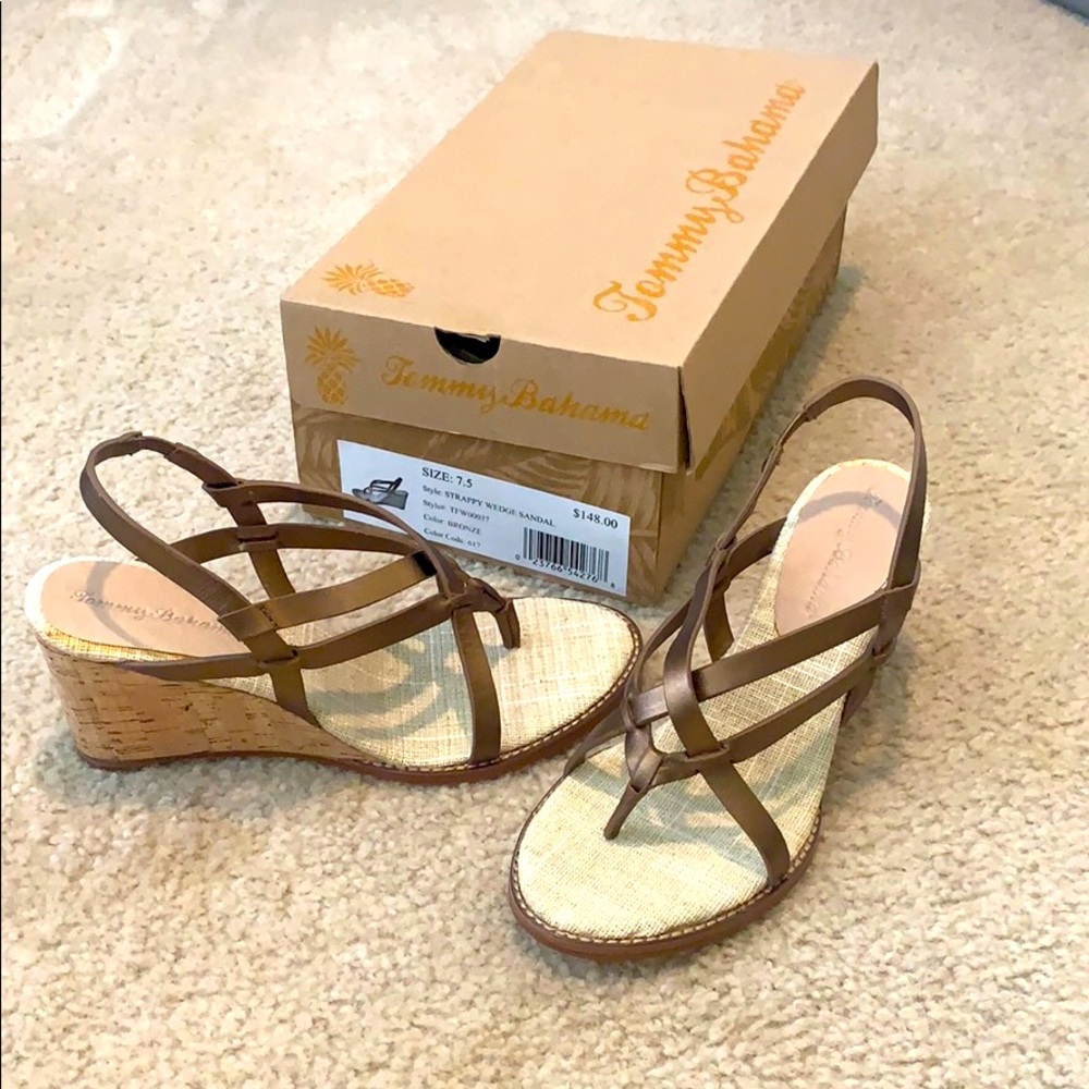 NWT Tommy Bahama Strappy Wedge Sandal